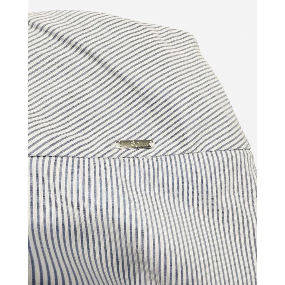 SC & Co Tummy Control Golf Skort Womens Blue/White Striped Stretch Tennis Skort